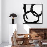 Shop Hoop Dreams V1 (Square) Canvas Art Print-Abstract, Black, Square, View All, White-framed wall decor artwork