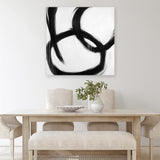Shop Hoop Dreams V1 (Square) Canvas Art Print-Abstract, Black, Square, View All, White-framed wall decor artwork