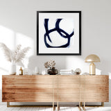 Shop Hoop Dreams (Square) Art Print-Abstract, Blue, Square, View All, White-framed painted poster wall decor artwork