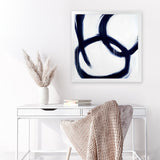 Shop Hoop Dreams (Square) Art Print-Abstract, Blue, Square, View All, White-framed painted poster wall decor artwork