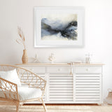 Shop Abstract Low Tide Art Print-Abstract, Blue, Grey, Horizontal, Landscape, Rectangle, View All-framed painted poster wall decor artwork