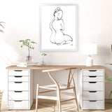 Shop Contours I Art Print-Abstract, Black, People, Portrait, Rectangle, View All, White-framed painted poster wall decor artwork