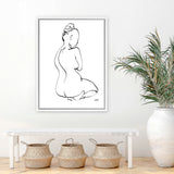 Shop Contours I Canvas Art Print-Abstract, Black, People, Portrait, Rectangle, View All, White-framed wall decor artwork