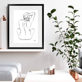 Shop Contours II Art Print-Abstract, Black, People, Portrait, Rectangle, View All, White-framed painted poster wall decor artwork