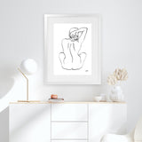 Shop Contours II Art Print-Abstract, Black, People, Portrait, Rectangle, View All, White-framed painted poster wall decor artwork