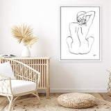 Shop Contours II Canvas Art Print-Abstract, Black, People, Portrait, Rectangle, View All, White-framed wall decor artwork