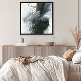 Shop Whats Happening I (Square) Canvas Art Print-Abstract, Black, Square, View All, WA, White-framed wall decor artwork