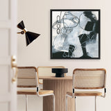 Shop Whats Happening II (Square) Canvas Art Print-Abstract, Black, Square, View All, WA, White-framed wall decor artwork