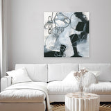 Shop Whats Happening II (Square) Canvas Art Print-Abstract, Black, Square, View All, WA, White-framed wall decor artwork