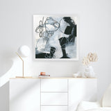 Shop Whats Happening II (Square) Art Print-Abstract, Black, Square, View All, WA, White-framed painted poster wall decor artwork