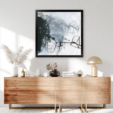 Shop Whats Happening III (Square) Art Print-Abstract, Black, Square, View All, WA, White-framed painted poster wall decor artwork