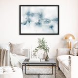 Shop Flow Canvas Art Print-Abstract, Blue, Horizontal, Rectangle, View All, WA, White-framed wall decor artwork