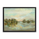 Shop Dreamy Lake Green Canvas Art Print-Abstract, Green, Horizontal, Rectangle, View All, WA-framed wall decor artwork