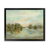Shop Dreamy Lake Green Art Print-Abstract, Green, Horizontal, Rectangle, View All, WA-framed painted poster wall decor artwork