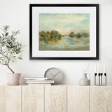 Shop Dreamy Lake Green Art Print-Abstract, Green, Horizontal, Rectangle, View All, WA-framed painted poster wall decor artwork