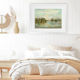 Shop Dreamy Lake Green Art Print-Abstract, Green, Horizontal, Rectangle, View All, WA-framed painted poster wall decor artwork