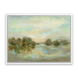 Shop Dreamy Lake Green Canvas Art Print-Abstract, Green, Horizontal, Rectangle, View All, WA-framed wall decor artwork