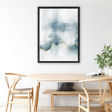 Shop Flow with Gold II Canvas Art Print-Abstract, Blue, Portrait, Rectangle, View All, WA, White-framed wall decor artwork