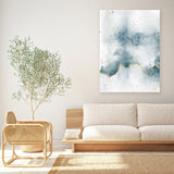 Shop Flow with Gold II Canvas Art Print-Abstract, Blue, Portrait, Rectangle, View All, WA, White-framed wall decor artwork