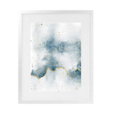 Shop Flow with Gold II Art Print-Abstract, Blue, Portrait, Rectangle, View All, WA, White-framed painted poster wall decor artwork