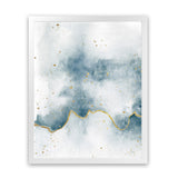 Shop Flow with Gold II Art Print-Abstract, Blue, Portrait, Rectangle, View All, WA, White-framed painted poster wall decor artwork