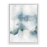 Shop Flow with Gold II Canvas Art Print-Abstract, Blue, Portrait, Rectangle, View All, WA, White-framed wall decor artwork