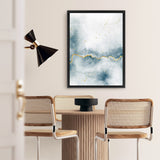 Shop Flow with Gold III Canvas Art Print-Abstract, Blue, Portrait, Rectangle, View All, WA, White-framed wall decor artwork