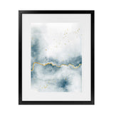 Shop Flow with Gold III Art Print-Abstract, Blue, Portrait, Rectangle, View All, WA, White-framed painted poster wall decor artwork