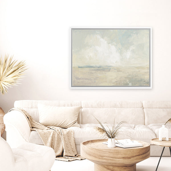 Shop Sky and Sand Canvas Art Print-Abstract, Horizontal, Neutrals, Rectangle, View All, WA-framed wall decor artwork