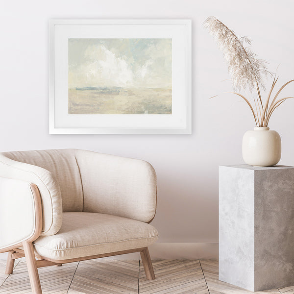 Shop Sky and Sand Art Print-Abstract, Horizontal, Neutrals, Rectangle, View All, WA-framed painted poster wall decor artwork