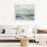 Shop Waves Art Print-Abstract, Blue, Horizontal, Rectangle, View All, WA-framed painted poster wall decor artwork