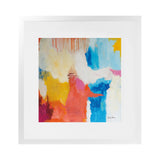 Shop Feeling Zen (Square) Art Print-Abstract, Blue, Orange, Square, View All, WA, Yellow-framed painted poster wall decor artwork