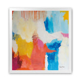 Shop Feeling Zen (Square) Art Print-Abstract, Blue, Orange, Square, View All, WA, Yellow-framed painted poster wall decor artwork