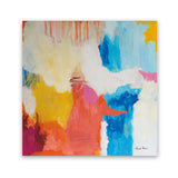 Shop Feeling Zen (Square) Art Print-Abstract, Blue, Orange, Square, View All, WA, Yellow-framed painted poster wall decor artwork