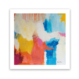 Shop Feeling Zen (Square) Art Print-Abstract, Blue, Orange, Square, View All, WA, Yellow-framed painted poster wall decor artwork