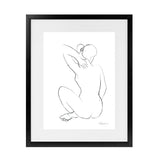 Shop Nude Sketch I Art Print-Abstract, Portrait, Rectangle, View All, WA, White-framed painted poster wall decor artwork
