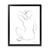 Shop Nude Sketch I Art Print-Abstract, Portrait, Rectangle, View All, WA, White-framed painted poster wall decor artwork