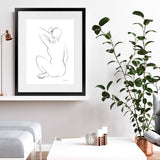 Shop Nude Sketch I Art Print-Abstract, Portrait, Rectangle, View All, WA, White-framed painted poster wall decor artwork
