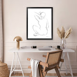 Shop Nude Sketch I Art Print-Abstract, Portrait, Rectangle, View All, WA, White-framed painted poster wall decor artwork