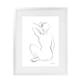 Shop Nude Sketch I Art Print-Abstract, Portrait, Rectangle, View All, WA, White-framed painted poster wall decor artwork