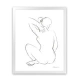 Shop Nude Sketch I Art Print-Abstract, Portrait, Rectangle, View All, WA, White-framed painted poster wall decor artwork