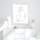 Shop Nude Sketch I Art Print-Abstract, Portrait, Rectangle, View All, WA, White-framed painted poster wall decor artwork