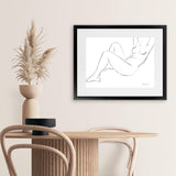 Shop Nude Sketch II Art Print-Abstract, Horizontal, Rectangle, View All, WA, White-framed painted poster wall decor artwork