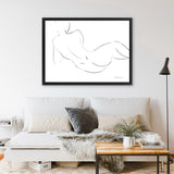 Shop Nude Sketch III Canvas Art Print-Abstract, Horizontal, Rectangle, View All, WA, White-framed wall decor artwork