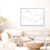 Shop Nude Sketch III Canvas Art Print-Abstract, Horizontal, Rectangle, View All, WA, White-framed wall decor artwork