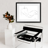 Shop Nude Sketch III Art Print-Abstract, Horizontal, Rectangle, View All, WA, White-framed painted poster wall decor artwork