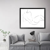 Shop Nude Sketch III Art Print-Abstract, Horizontal, Rectangle, View All, WA, White-framed painted poster wall decor artwork