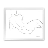 Shop Nude Sketch III Art Print-Abstract, Horizontal, Rectangle, View All, WA, White-framed painted poster wall decor artwork