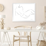 Shop Nude Sketch III Art Print-Abstract, Horizontal, Rectangle, View All, WA, White-framed painted poster wall decor artwork