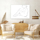 Shop Nude Sketch IV Canvas Art Print-Abstract, Horizontal, Rectangle, View All, WA, White-framed wall decor artwork